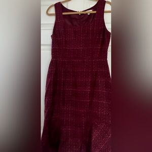 Tory Burch TWEED dress.  Beautiful rich red with flecks of  metallic   Size 4